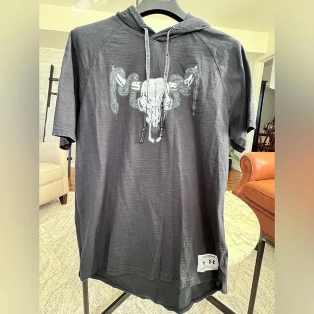 Under Armour Men's Hoodie Project Rock Charged Cotton Bull Snake Dark Gray M